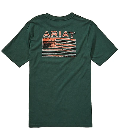 Ariat Big Boys Rustic Wood Flag Short-Sleeve T-Shirt