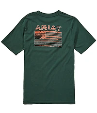 Ariat Big Boys Rustic Wood Flag Short-Sleeve T-Shirt