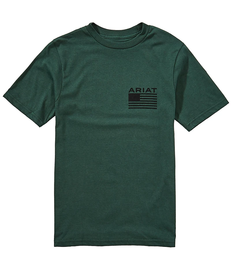Ariat Big Boys Rustic Wood Flag Short-Sleeve T-Shirt