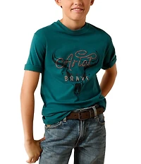 Ariat Big Boys Short Sleeve Cattle Skull Freedom T-Shirt