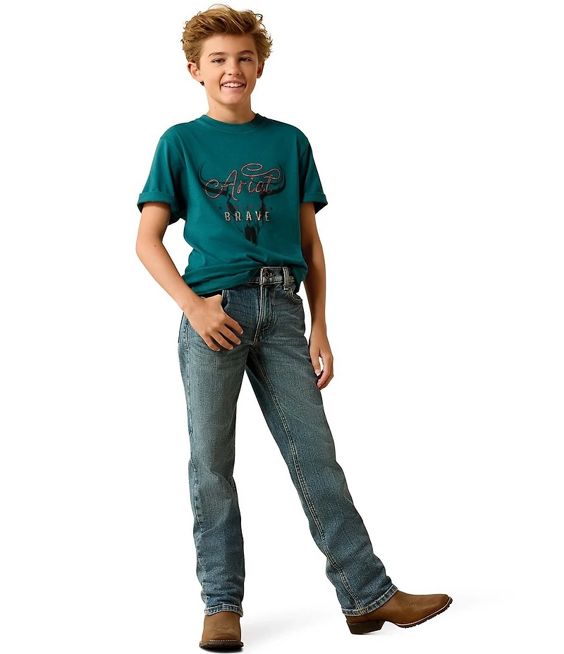 Ariat Big Boys Short Sleeve Cattle Skull Freedom T-Shirt