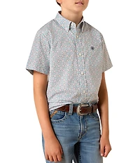Ariat Big Boys Short Sleeve Medallion Printed Woven Shirt