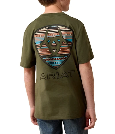 Ariat Big Boys Short Sleeve Rust Serape Shield T-Shirt
