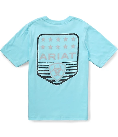 Ariat Big Boys Stripe Patriotic Badge Short Sleeve T-Shirt