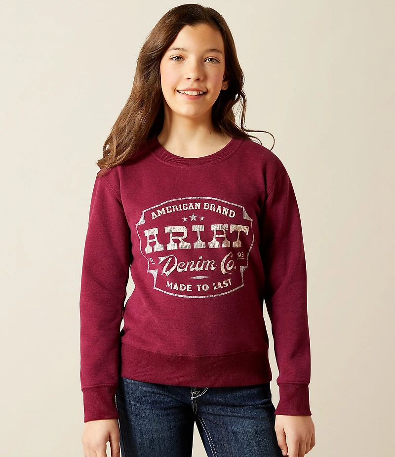 Ariat Big Girls Long-Sleeve Emblem Fleece Sweatshirt