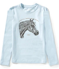 Ariat Big Girls Long-Sleeve Happy Equestrian-Themed T-Shirt