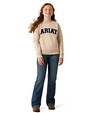 Ariat Big Girls Long-Sleeve Logo Arch Fleece Sweatshirt