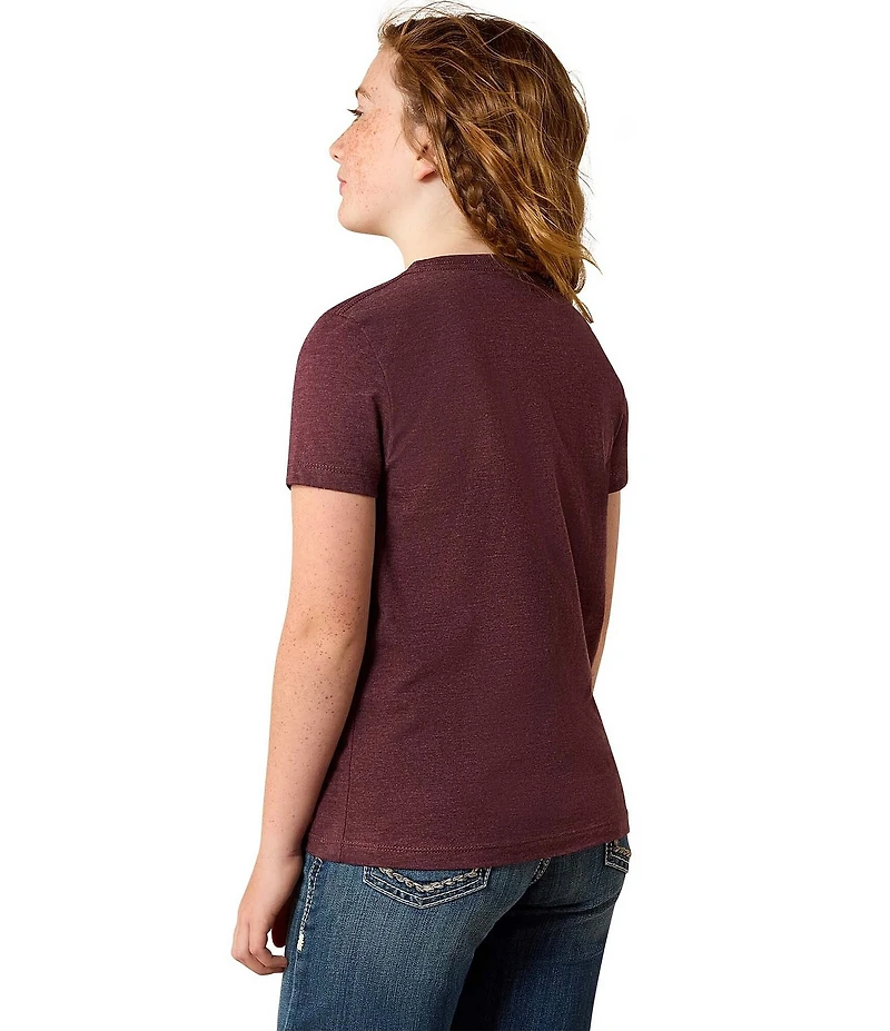 Ariat Big Girls Short Sleeve Longhorn Floral T-Shirt