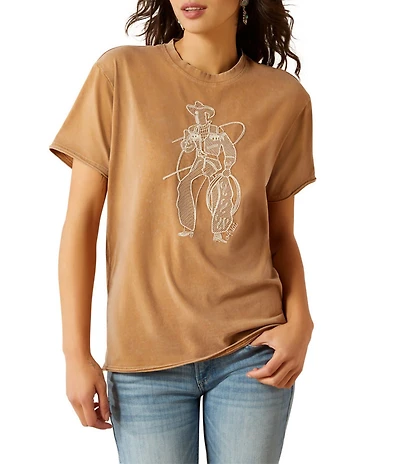 Ariat Buckaroo Chain-Stitched Crew Neck Short Sleeve Tee