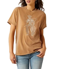 Ariat Buckaroo Chain-Stitched Crew Neck Short Sleeve Tee