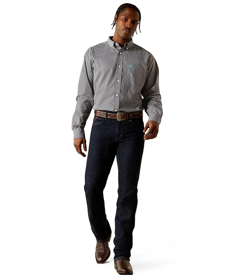 Ariat Caleb Classic Fit Wrinkle Free Long Sleeve Printed Woven Shirt