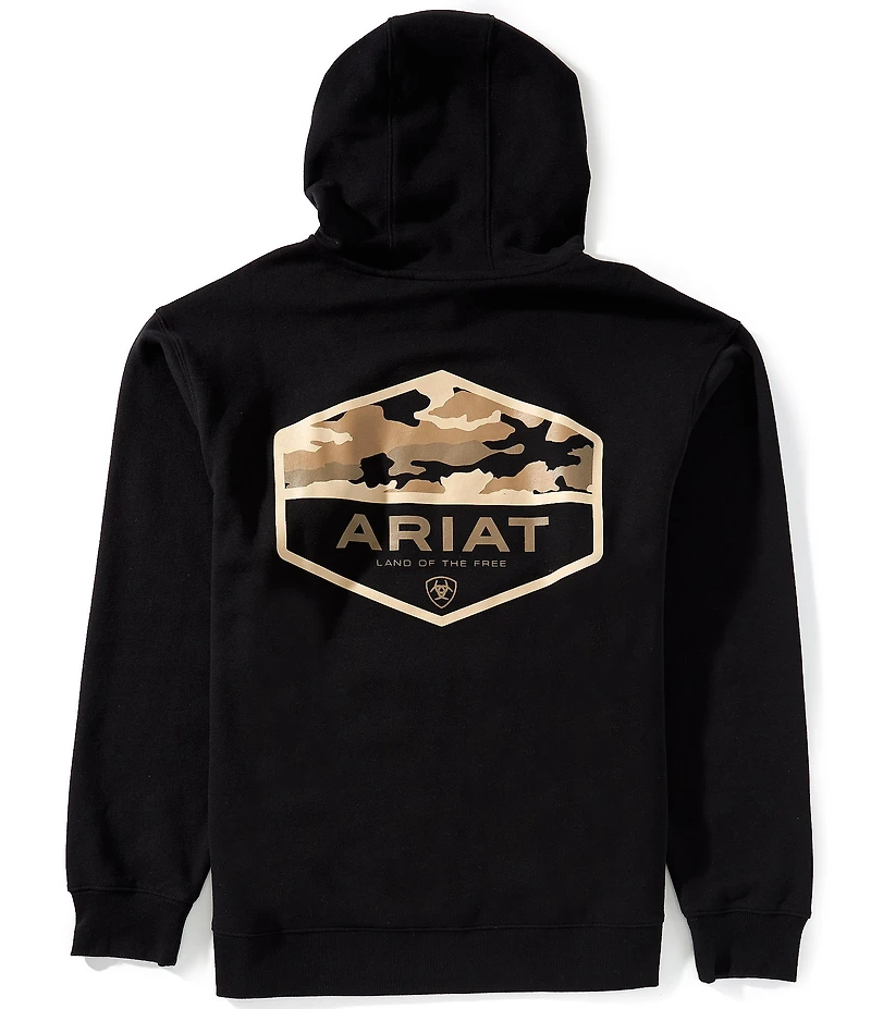 Ariat® Camouflage Hex Long Sleeve Brushed Fleece Graphic Hoodie
