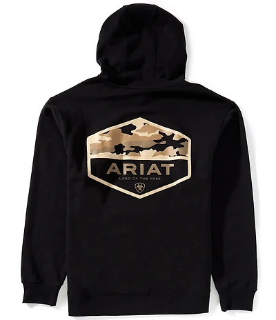 Ariat® Camouflage Hex Long Sleeve Brushed Fleece Graphic Hoodie