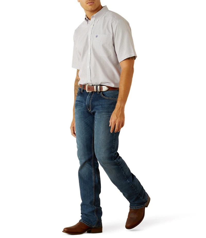 Ariat Classic Fit Dayton Wrinkle Free Short Sleeve Striped Woven Shirt