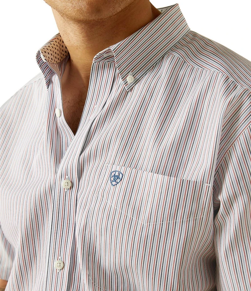 Ariat Classic Fit Dayton Wrinkle Free Short Sleeve Striped Woven Shirt