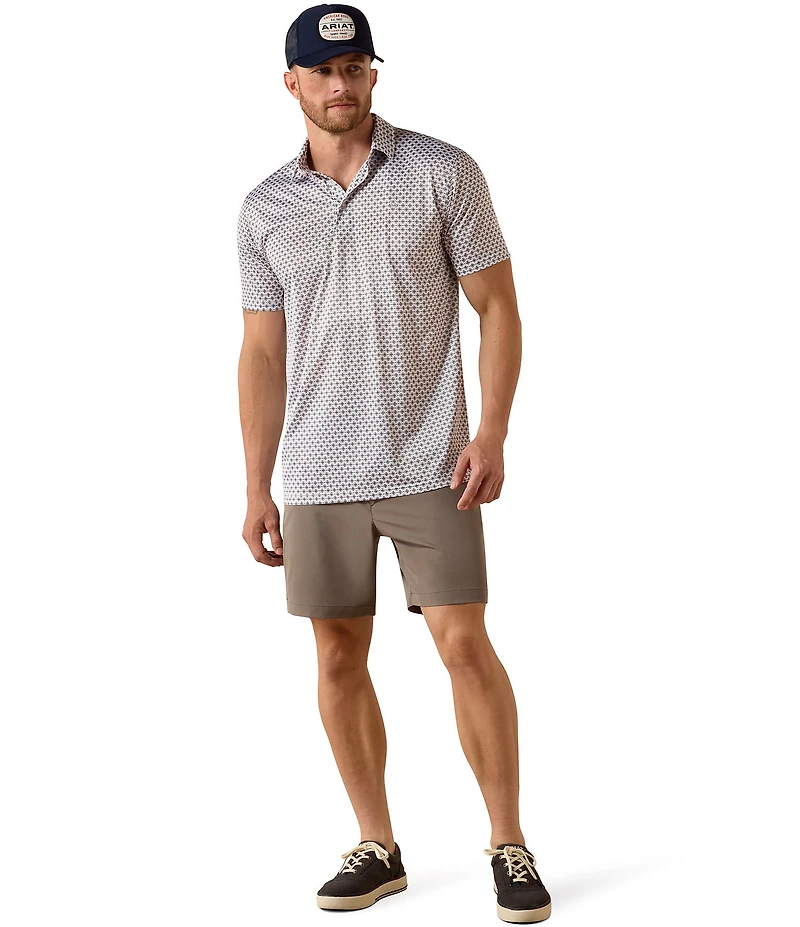 Ariat Classic Fit Medallion Print Short Sleeve Polo Shirt