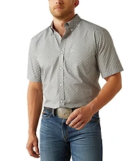 Ariat Classic Fit Obert Wrinkle Free Short Sleeeve Printed Woven Shirt