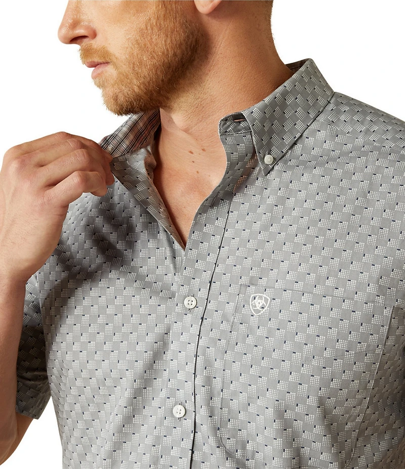Ariat Classic Fit Obert Wrinkle Free Short Sleeeve Printed Woven Shirt