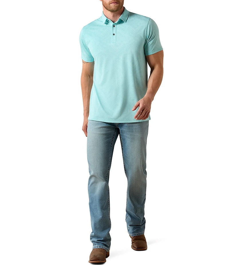 Ariat Classic Fit Short Sleeve Printed Jacquard Polo