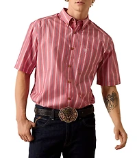 Ariat Classic Fit Short Sleeve Pro Series Bobby Striped Shirt