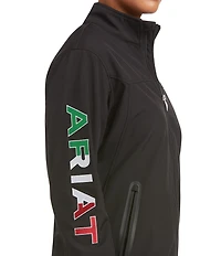 Ariat Classic Team Softshell Mexico Stand Collar Long Sleeve Zip Front Jacket