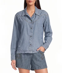 Ariat Coordinating Bonfire Western Yoke Point Collar Long Sleeve Snap Front Shirt