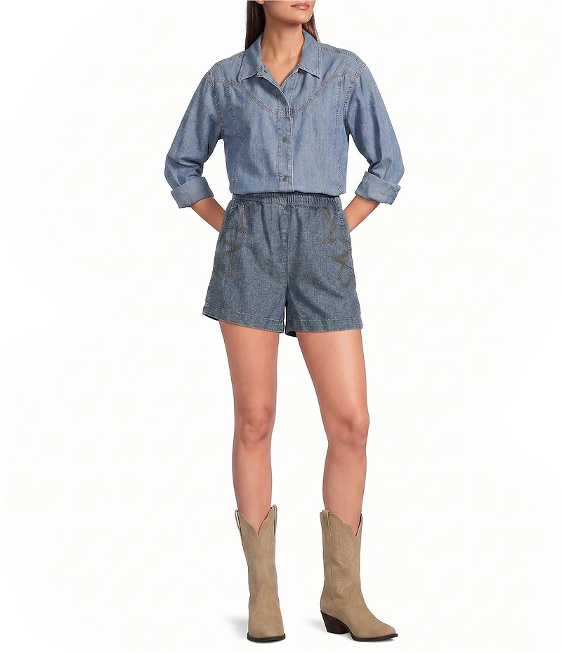 Ariat Coordinating Bonfire Western Yoke Point Collar Long Sleeve Snap Front Shirt