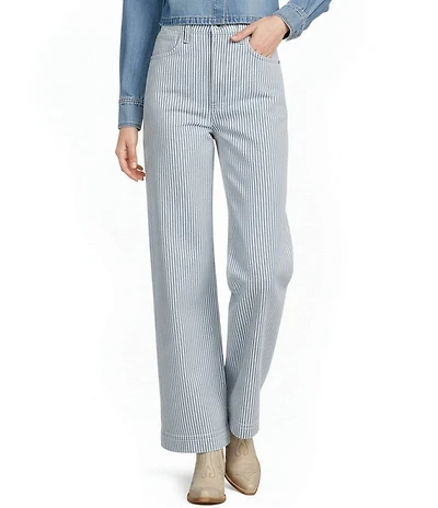 Ariat Coordinating Denim Stripe Ultra High Rise Jazmine Wide Leg Cropped Jeans