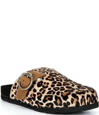 Ariat Country Leopard Print Faux Fur Mules