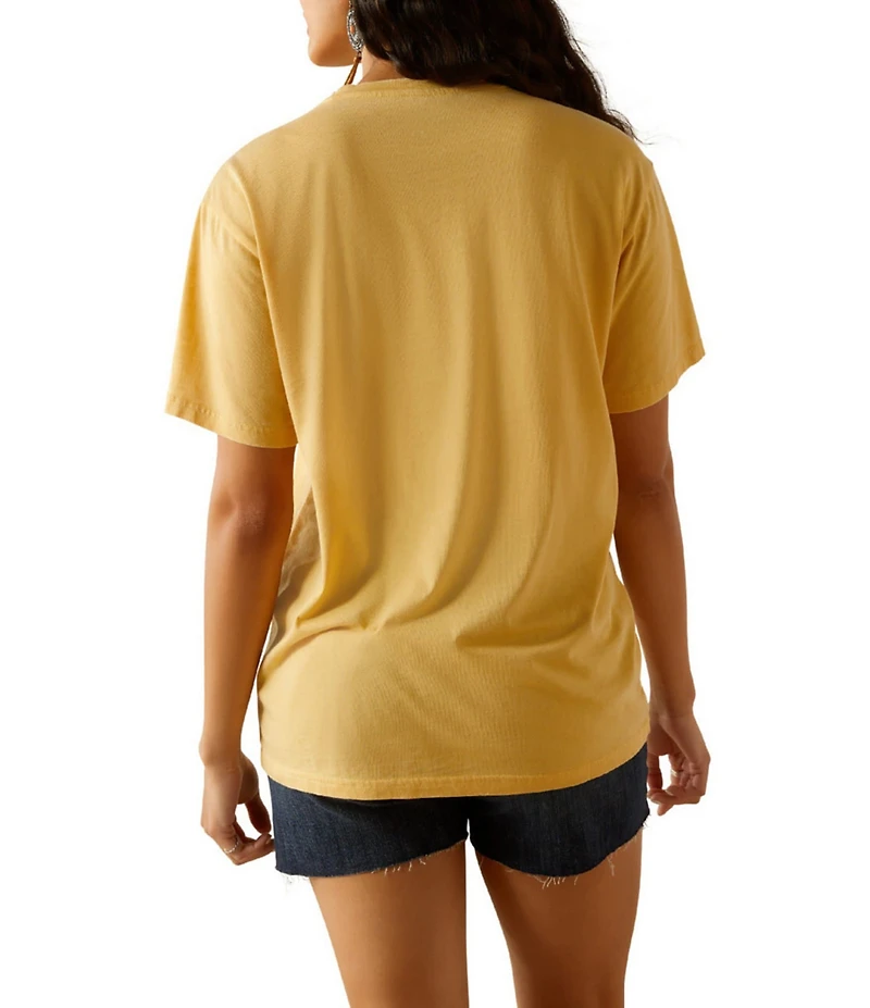 Ariat Darlin Embroidered Rose Metallic Graphic Tee-Shirt