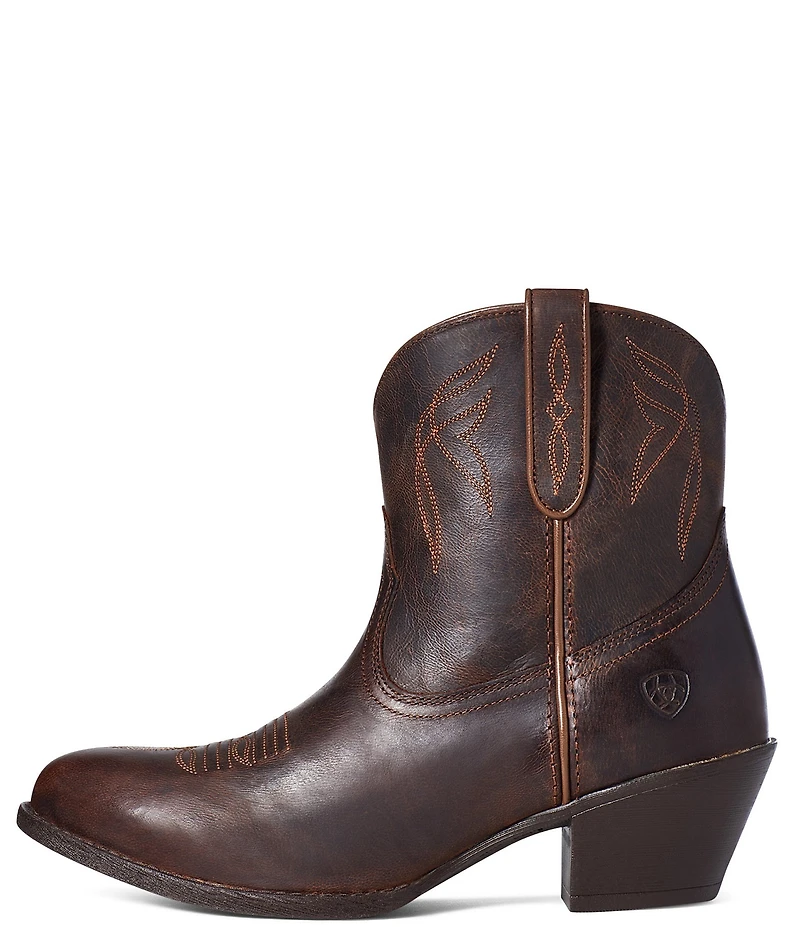 Ariat Women's Darlin Short Leather Block Heel Western Booties