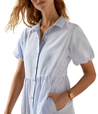 Ariat Dovestone Seersucker Puff Sleeve Tiered Shirt Dress