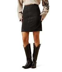 Ariat Stretch Twill Embellished Studded After Party Mini Skirt