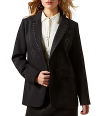 Ariat Embellished After Party Twill Long Sleeve Notch Collar Blazer