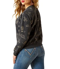 Ariat Essential Western Icons Crew Neck Long Sleeve Fleece Sweatshirt