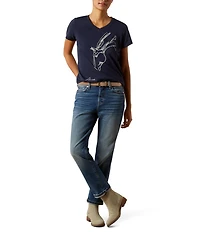 Ariat Hay Girl V-Neck Short Sleeve Graphic T-Shirt
