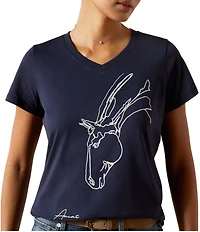 Ariat Hay Girl V-Neck Short Sleeve Graphic T-Shirt