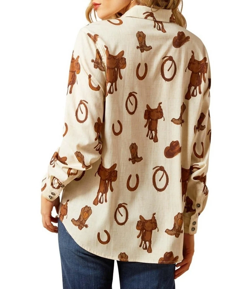 Ariat Homestyle Western Icon Point Collar Long Sleeve Button Front Shirt