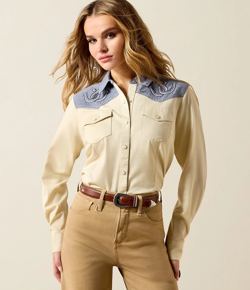 Ariat Horseshoe Western Long Sleeve Snap Front Shirt