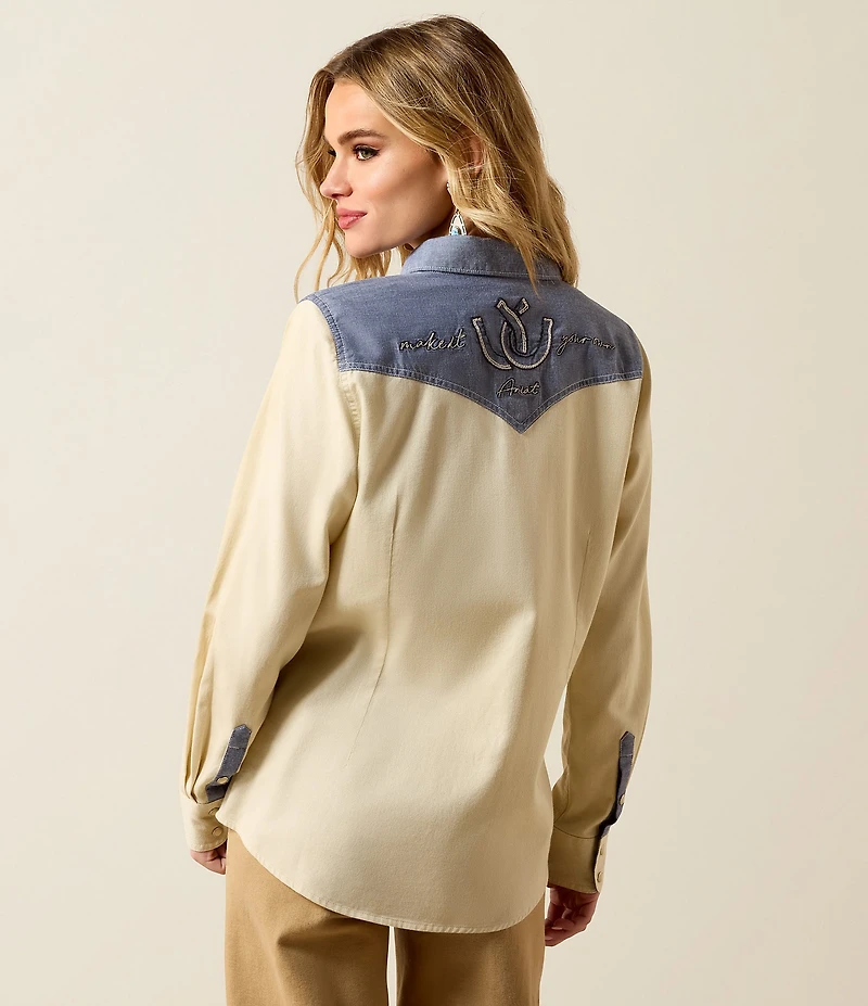 Ariat Horseshoe Western Long Sleeve Snap Front Shirt