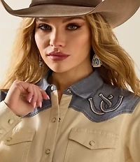 Ariat Horseshoe Western Long Sleeve Snap Front Shirt