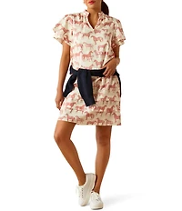 Ariat Iffley Equestrian Western V-Neck Tiered Short Sleeve Poplin Shift Dress