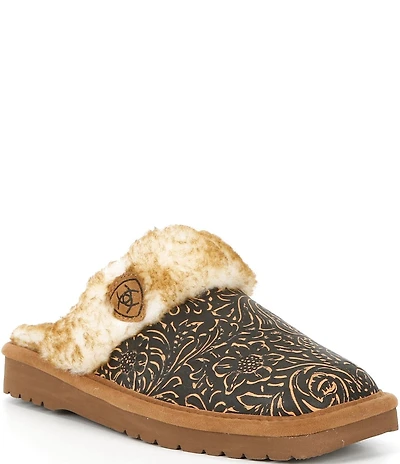 Ariat Jackie Embossed Leather Square Toe Slippers