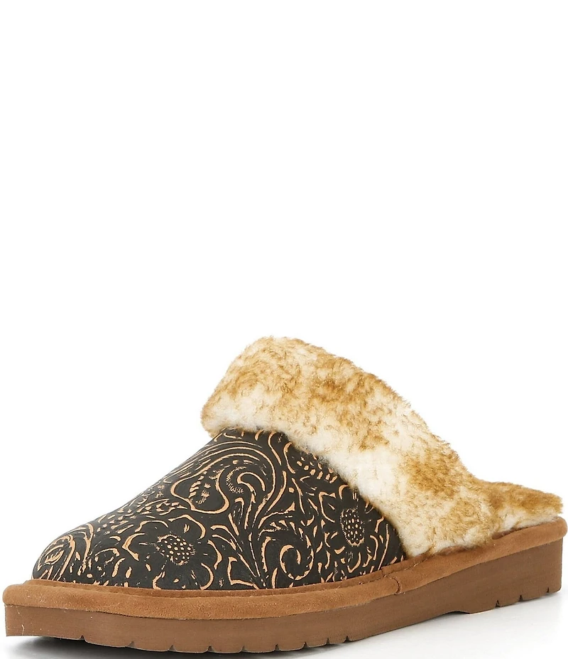 Ariat Jackie Embossed Leather Square Toe Slippers