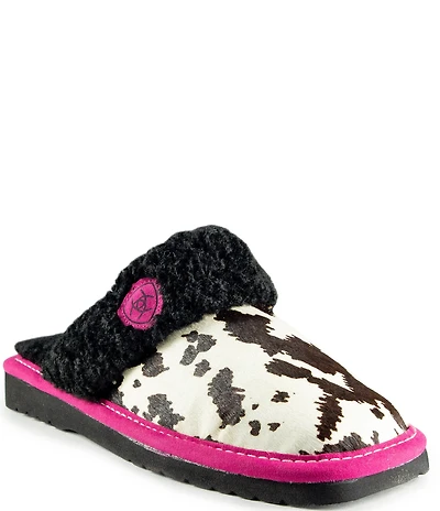 Ariat Jackie Pink Pony Hair Calf Slippers