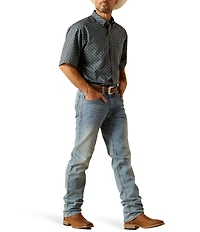 Ariat Johnnie Classic Fit Short Sleeve Printed Poplin Shirt