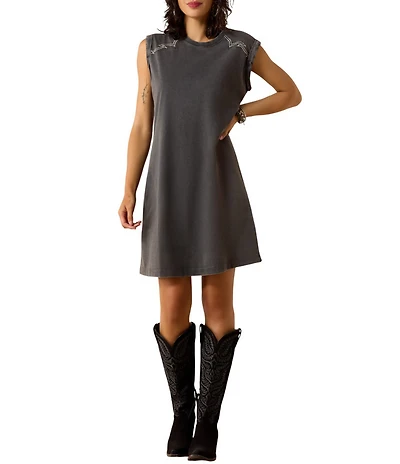 Ariat Jordan Western Stitch Crew Neck Cap Sleeve T-Shirt Dress