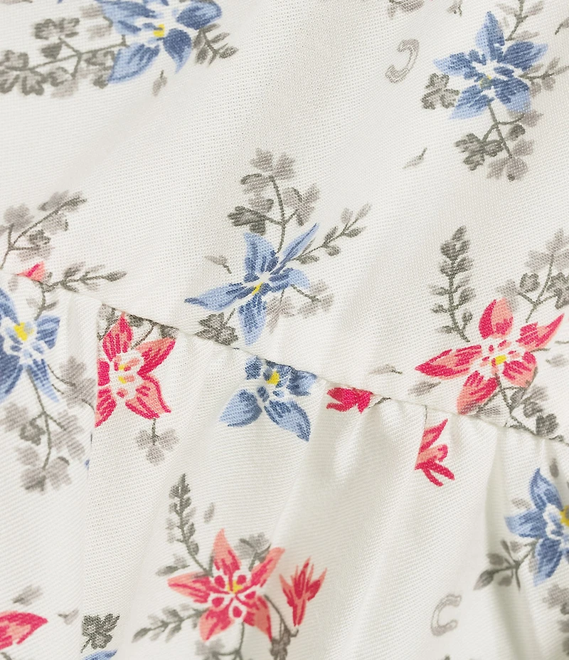 Ariat Juliet Floral Square Neck Short Puff Sleeve Tiered A-Line Dress