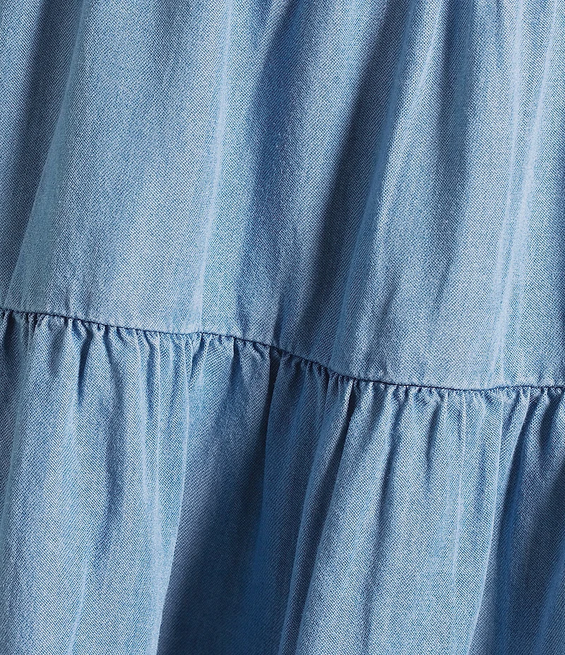 Ariat Juliet Tencel Square Neck Short Puff Sleeve Tiered A-Line Dress