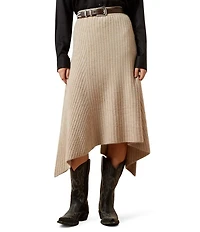 Ariat Juno Ribbed Knit Handkerchief Hem Midi Skirt